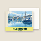 The Barbican, Plymouth winter Christmas card with its envelope