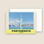 Spinnaker Tower, Portsmouth winter Christmas card with its envelope