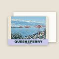 The Forth Bridge, Queensferry winter Christmas card with its envelope