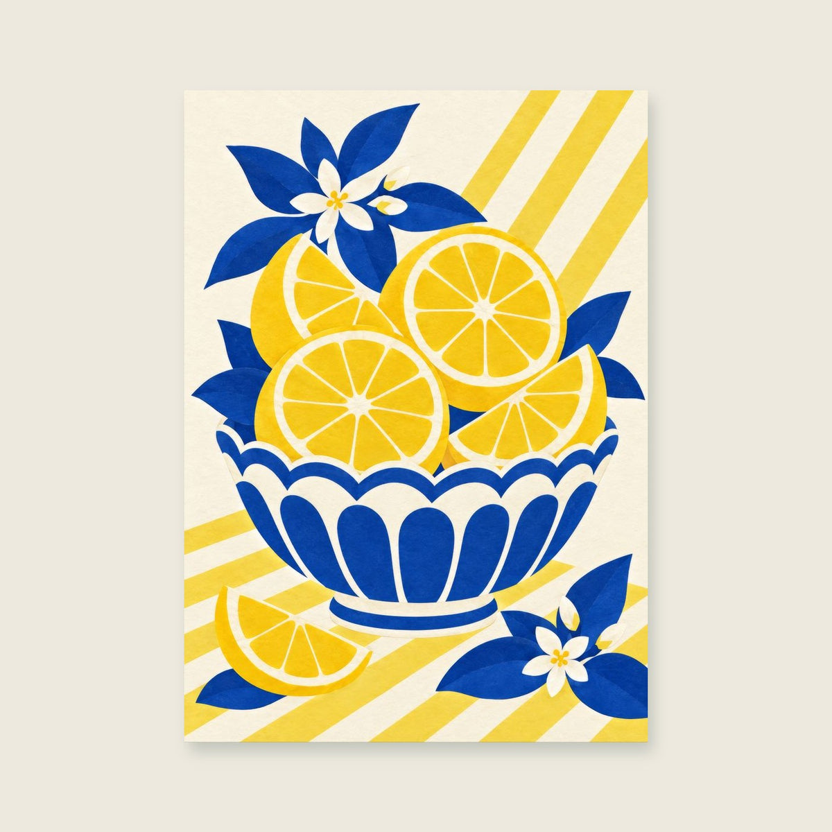 The Orange Bowl — Crisp cut-paper citrus kitchen art print