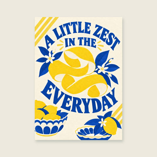 A Little Zest in the Everyday — Crisp cut-paper citrus kitchen art print