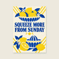 Squeeze More from Sunday — Crisp cut-paper citrus kitchen art print