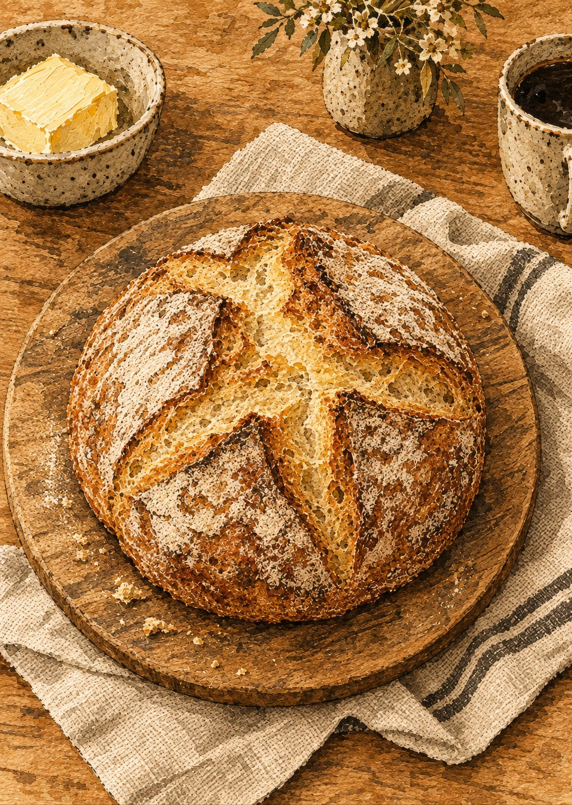 Warm Loaf on the Board — artwork detail