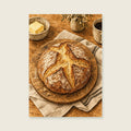 Warm Loaf on the Board — Loose ink and wash kitchen art print