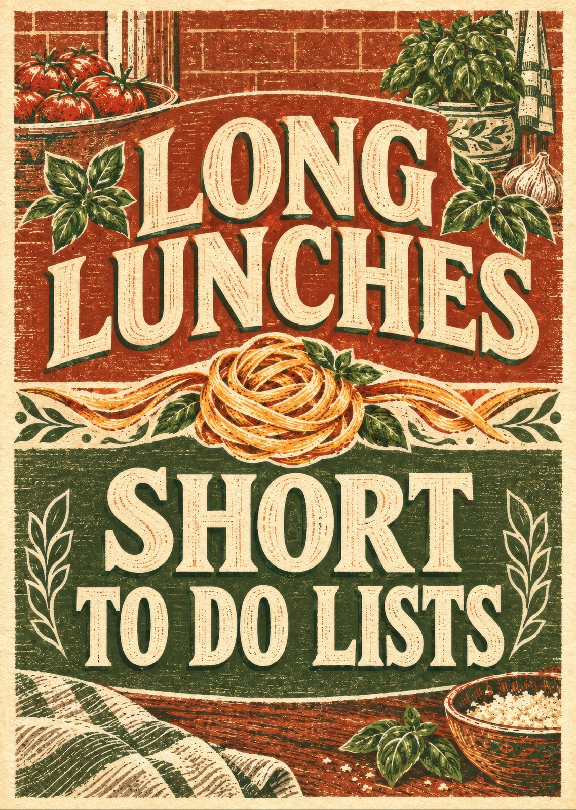 Long Lunches Short To Do Lists — artwork detail