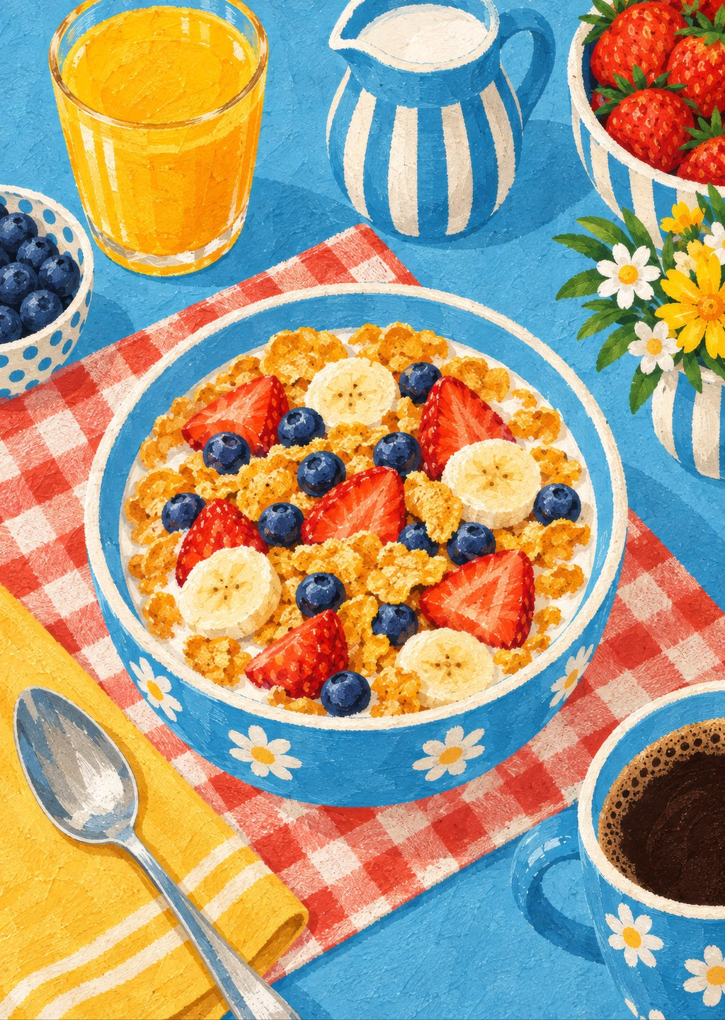 Breakfast at the Blue Table — artwork detail