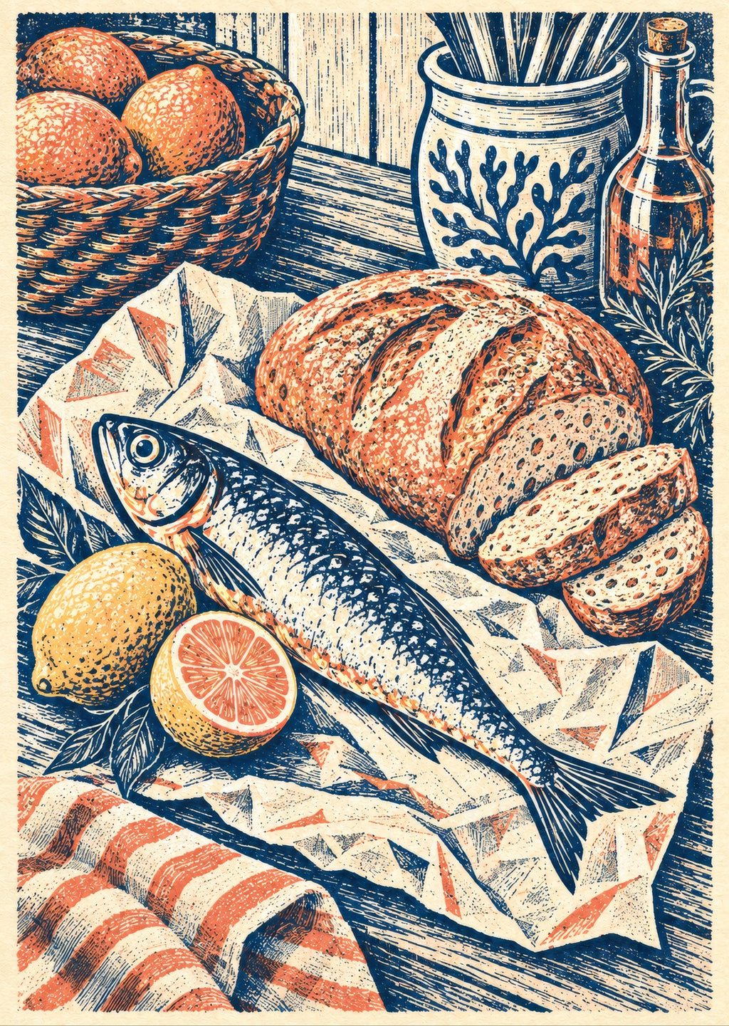The Fishermans Lunch — artwork detail