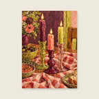 Candles After Dinner — Expressive painterly still life kitchen art print