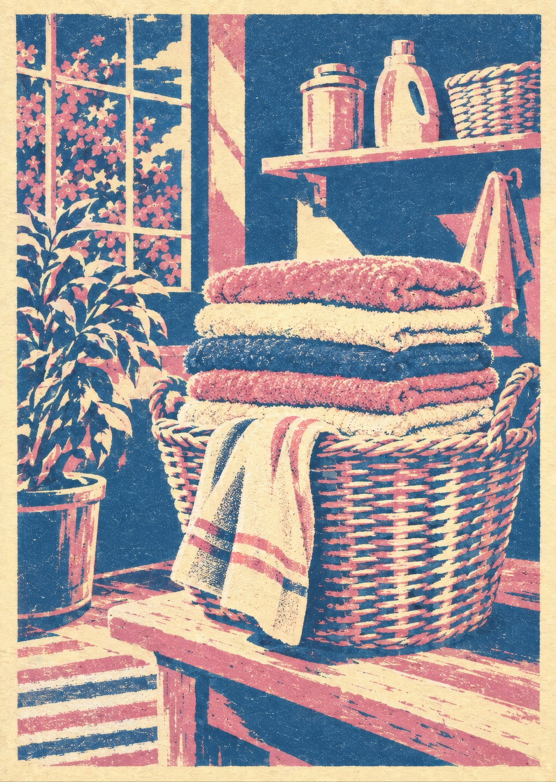 Woven basket — artwork detail