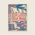 Fresh Linen Fresh Mood — Bold expressive screenprint utility room art print