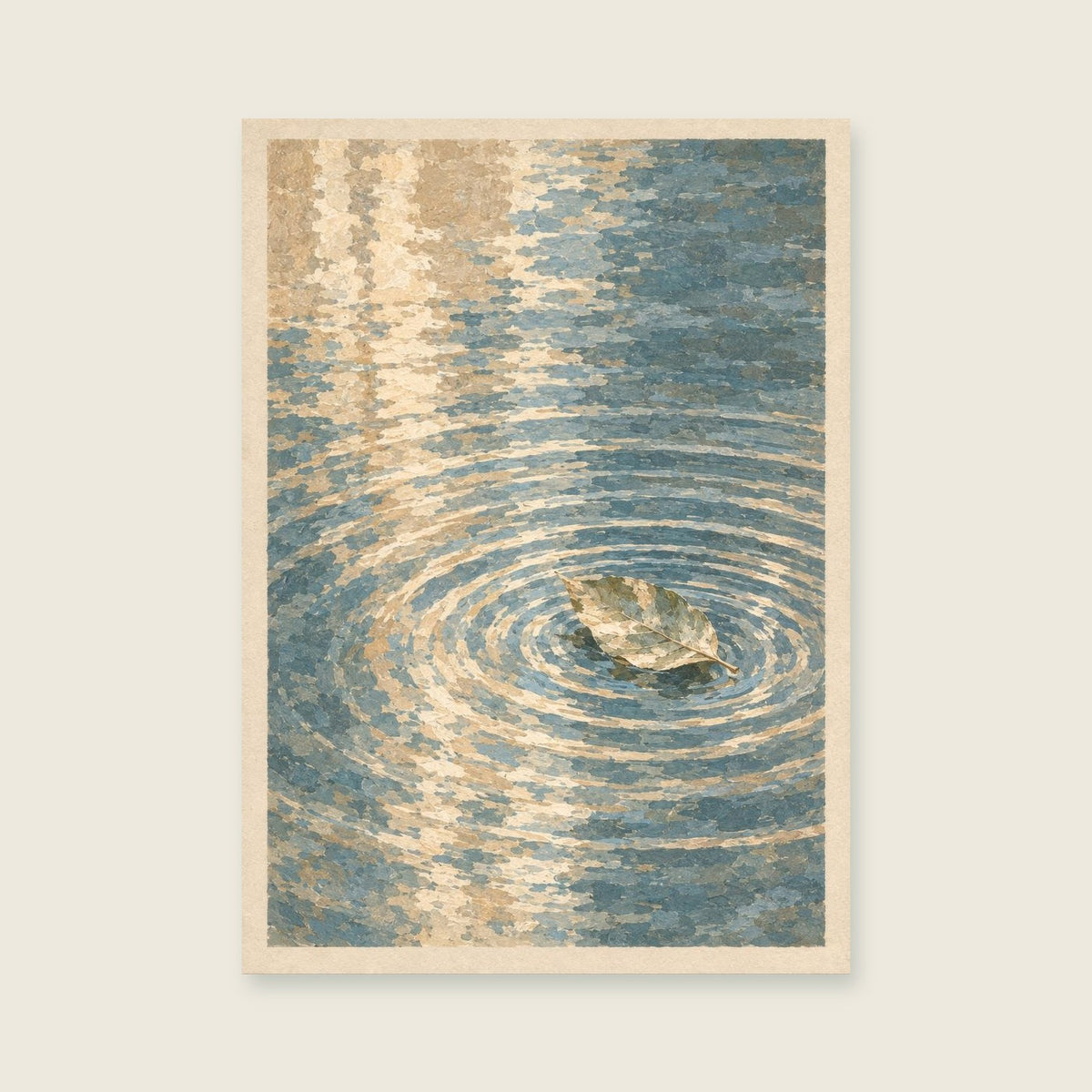 Ripples Before Breakfast — Atmospheric gouache bathroom art print