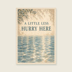 A Little Less Hurry Here — Atmospheric gouache bathroom art print