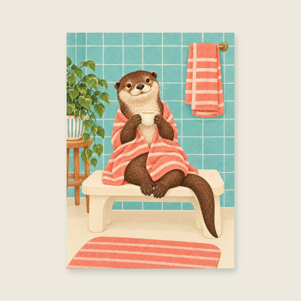 Otter After the Soak Art Print
