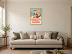 Fresh Mood Loading — A2 artwork shown in a room with a natural wood frame; select a framed finish to include a frame
