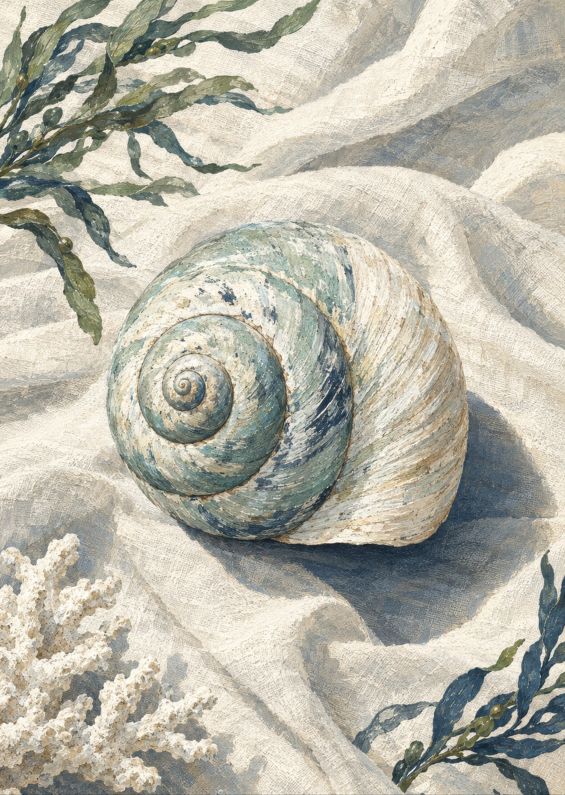 Shell on Linen — artwork detail