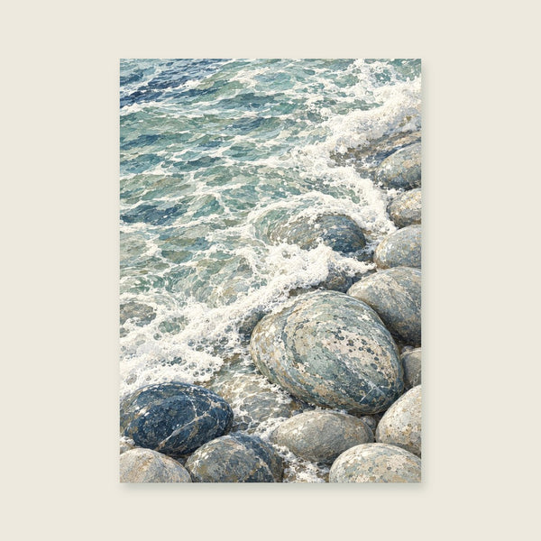 Tide Through Pebbles Art Print