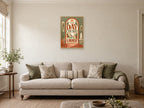 The Day Can Wait a Moment — A2 artwork shown in a room with a natural wood frame; select a framed finish to include a frame