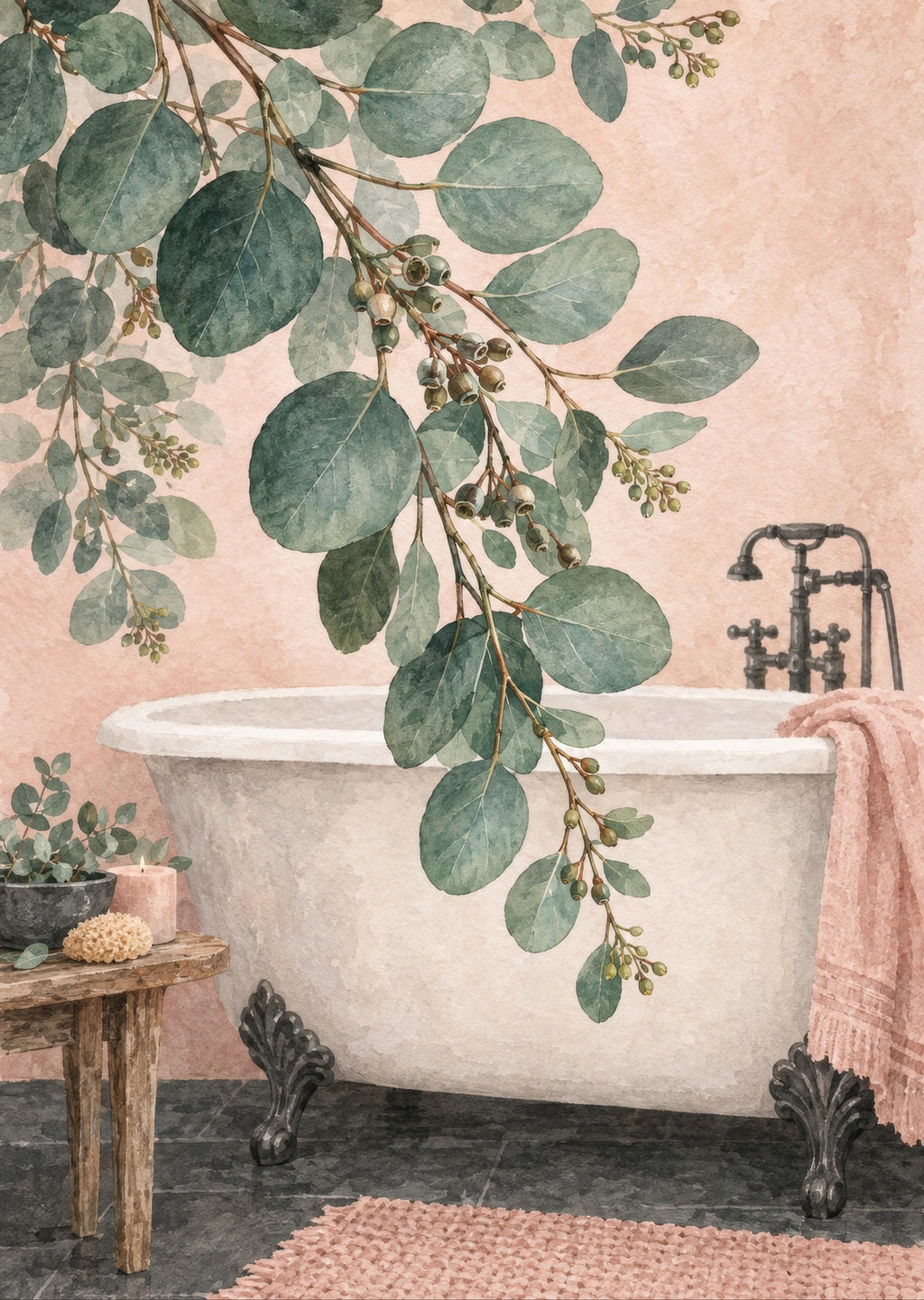 Eucalyptus Over the Tub — artwork detail