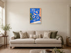 Soap Bubble Constellation — A2 artwork shown in a room with a natural wood frame; select a framed finish to include a frame