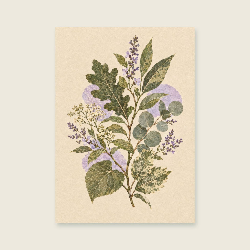 The Branching Thought — Botanical collage home office art print