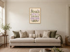 Make Space Then Make Something — A2 artwork shown in a room with a natural wood frame; select a framed finish to include a frame