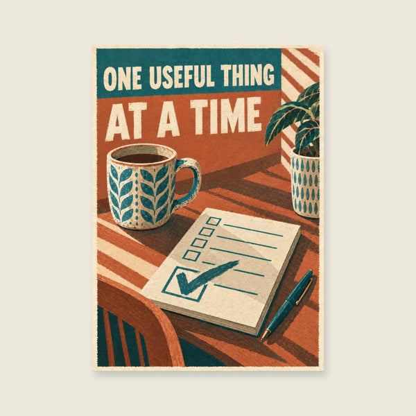 One Useful Thing at a Time Art Print