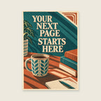 Your Next Page Starts Here — Graphic studio still life home office art print