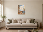 Leave Room for the Thinking — A2 artwork shown in a room with a natural wood frame; select a framed finish to include a frame