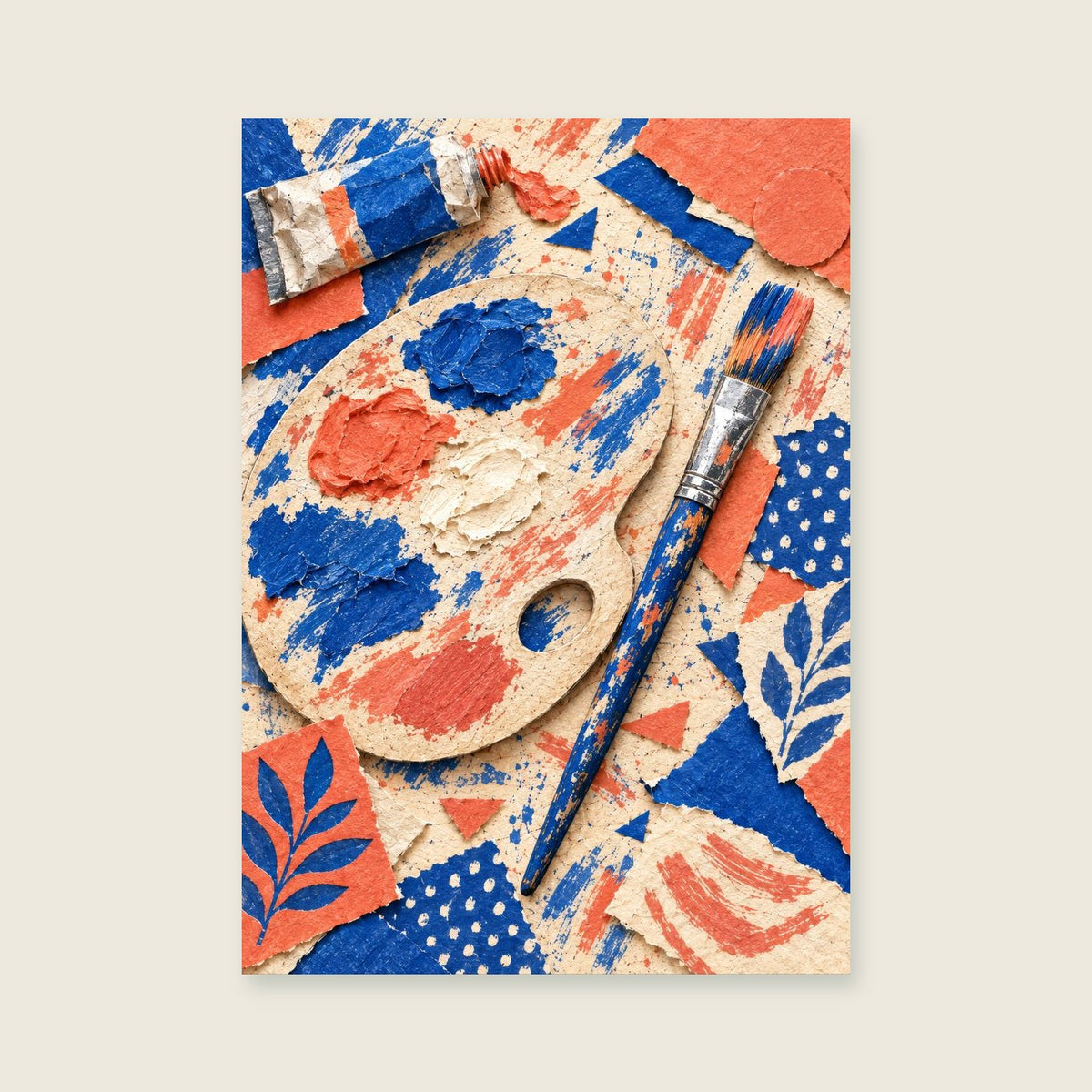 The Colour Test — Energetic mixed-media illustration home office art print