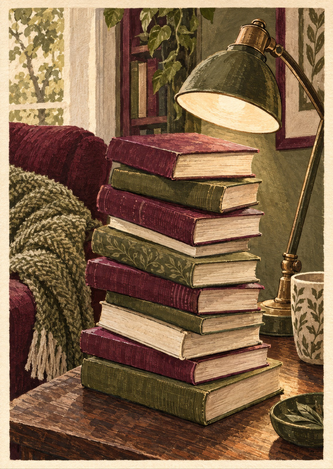 The Book Stack Lean — artwork detail