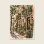 Balconies and Morning Light — Loose architectural ink home office art print