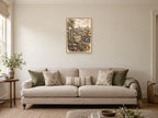 The Rooftop Sketch — A2 artwork shown in a room with a natural wood frame; select a framed finish to include a frame