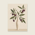 Magnolia in a Tall Vase — Sculptural botanical collage living room art print