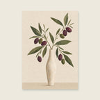 Magnolia in a Tall Vase — Sculptural botanical collage living room art print