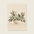 Wildflowers in the Wide Bowl — Sculptural botanical collage living room art print