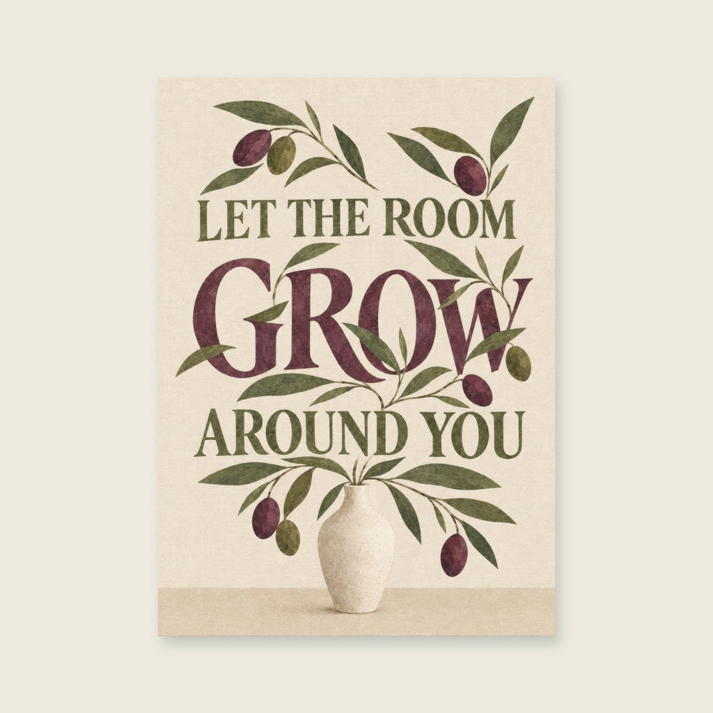 Let the Room Grow Around You — Sculptural botanical collage living room art print