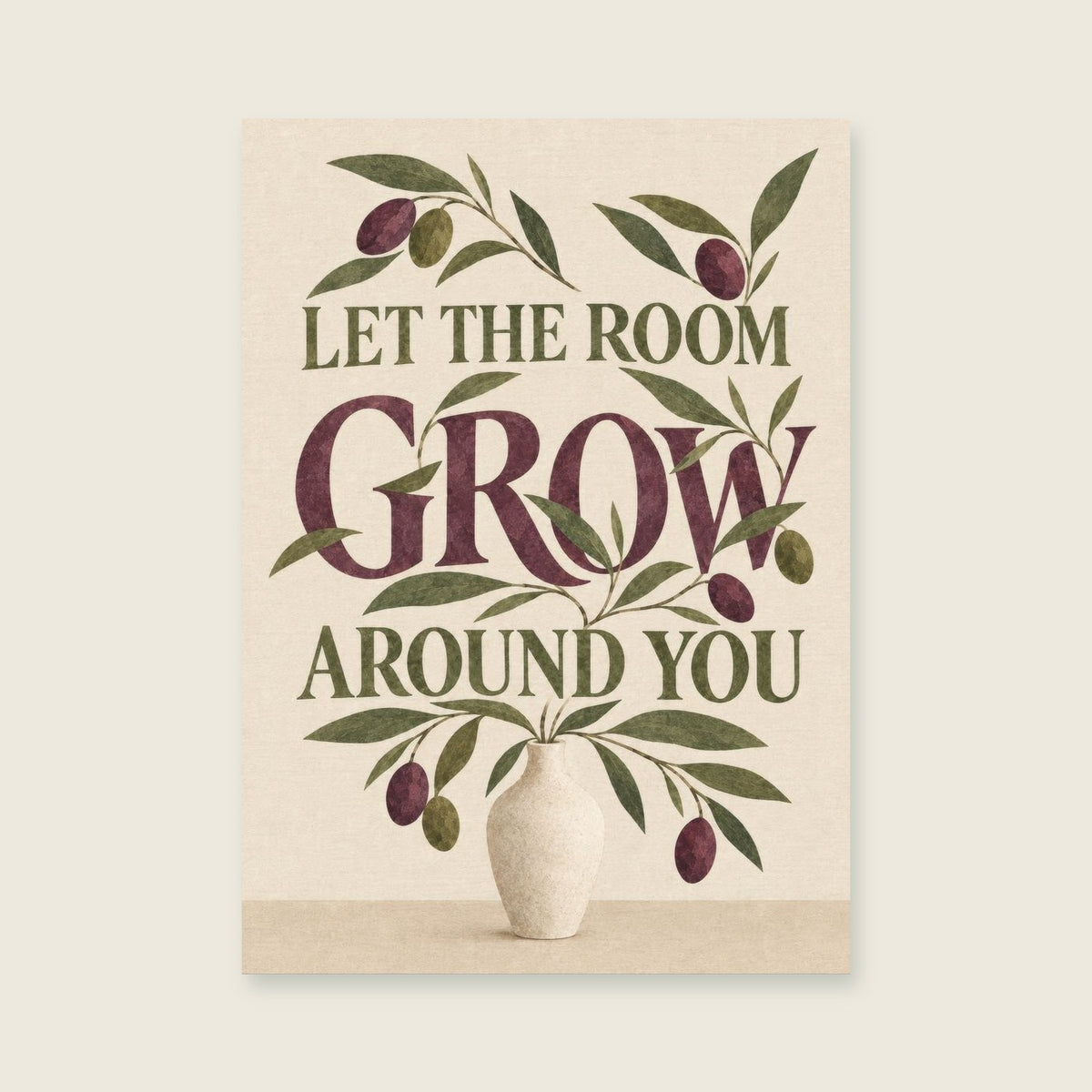 Let the Room Grow Around You — Sculptural botanical collage living room art print
