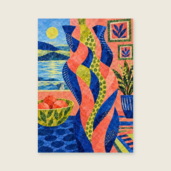 Interlocking Colour Forms Art Print