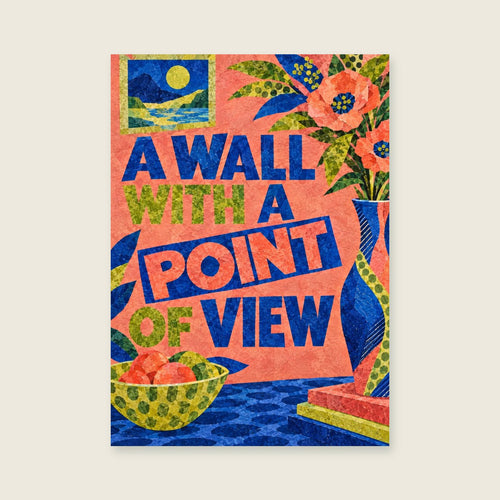 A Wall with a Point of View — Expressive modern collage living room art print