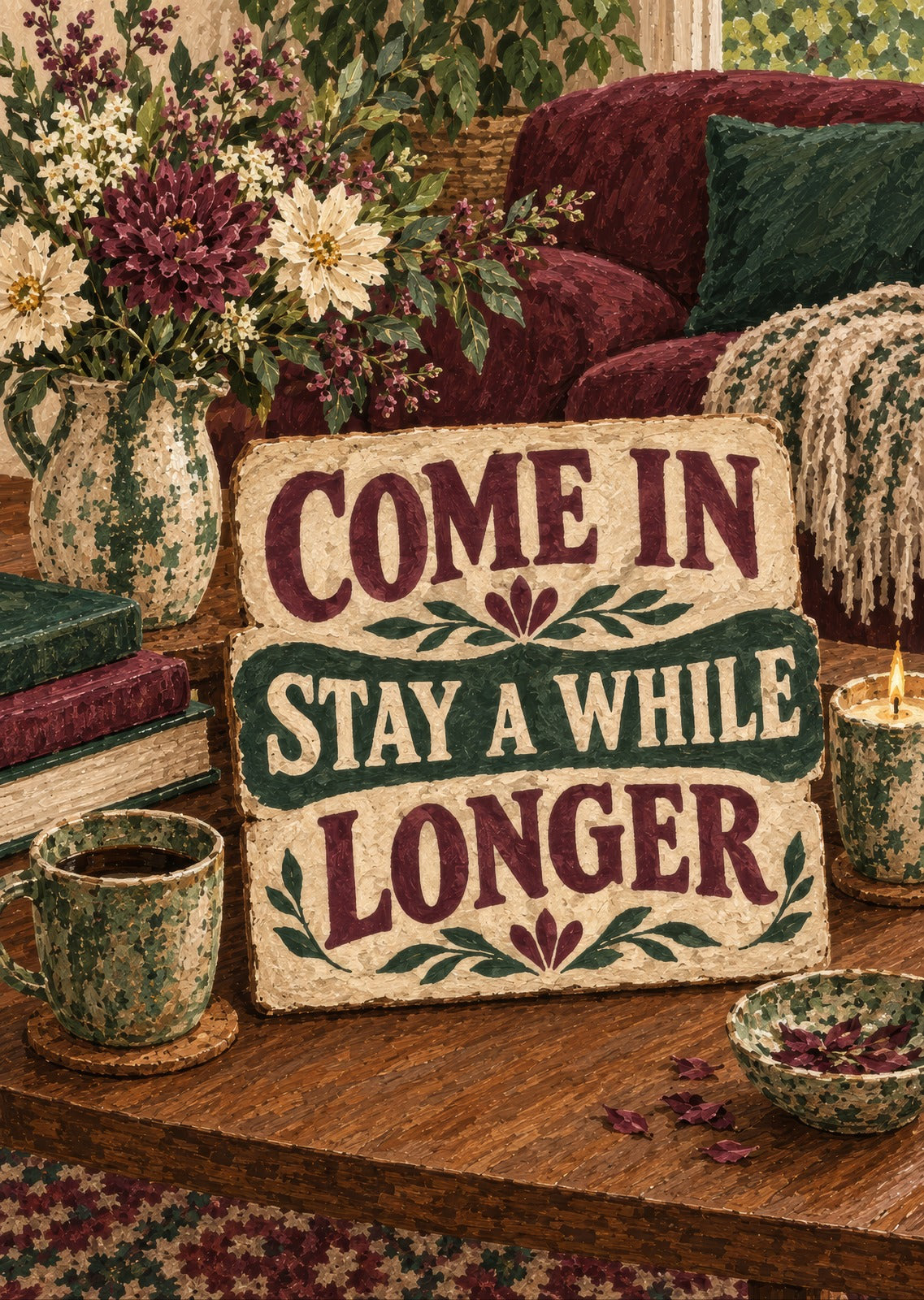 Come in Stay a While Longer — artwork detail