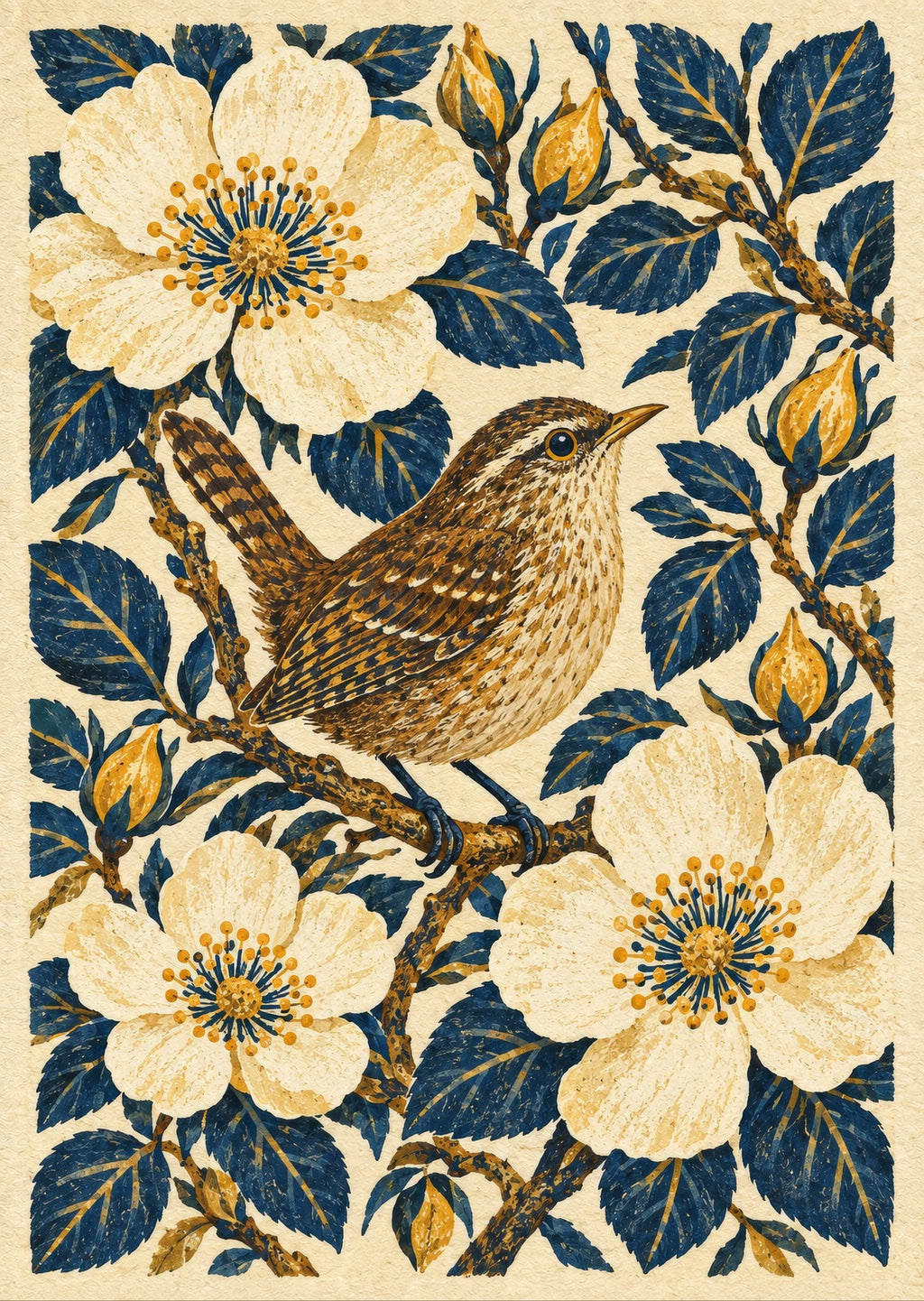 The Wren and the Wild Rose — artwork detail