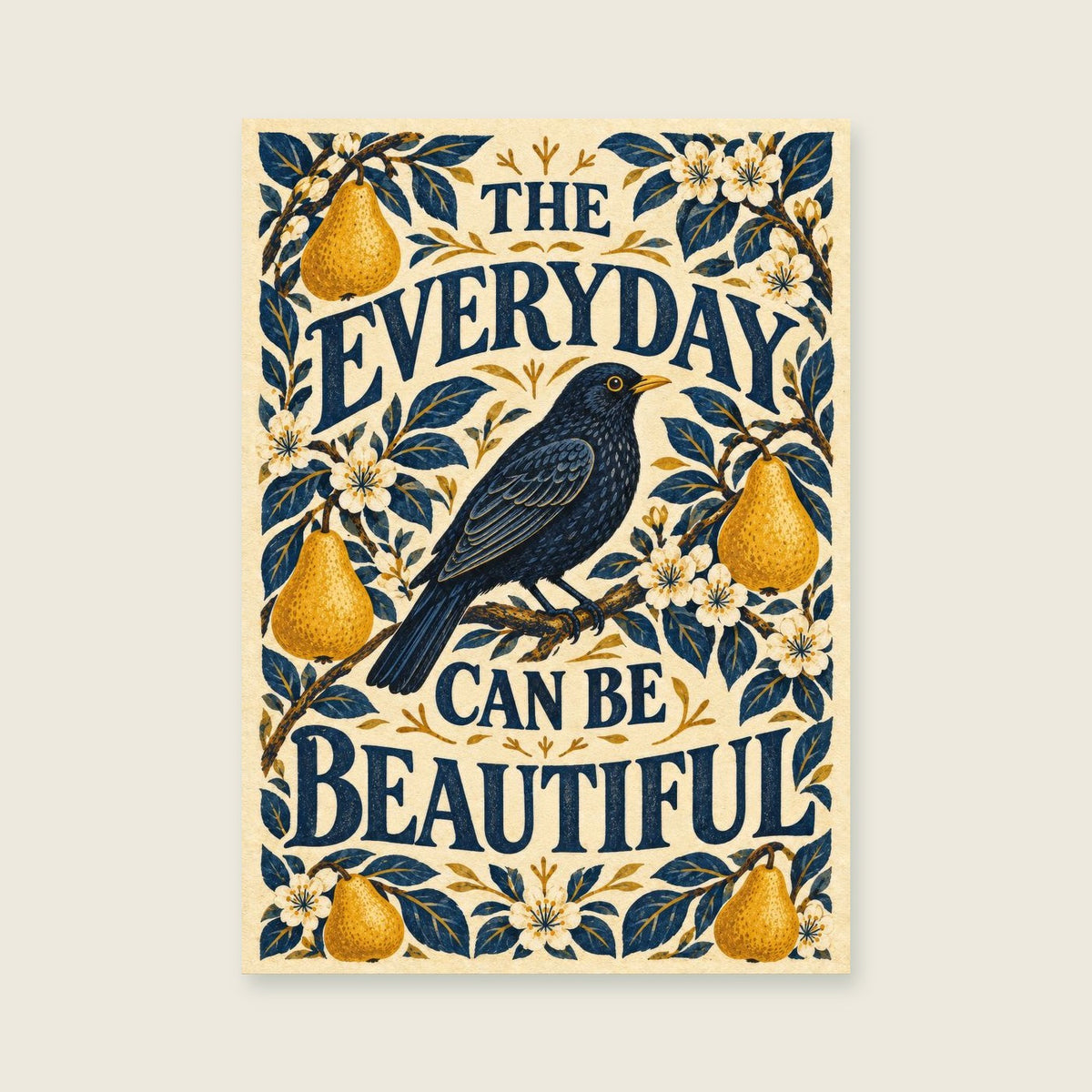 The Everyday Can Be Beautiful — Decorative folk illustration living room art print