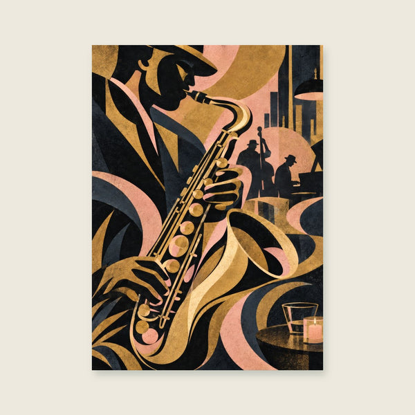 Saxophone in Shadow Art Print