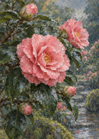 Rain on the Camellia — artwork detail