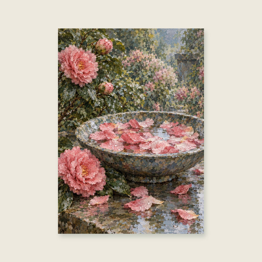 A Bowl of Fallen Petals — Loose painterly botanical living room art print