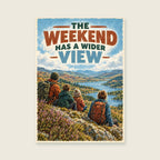 The Weekend Has a Wider View — Retro editorial gouache living room art print