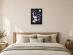 A Quiet Place to Land — A2 artwork shown in a room with a natural wood frame; select a framed finish to include a frame