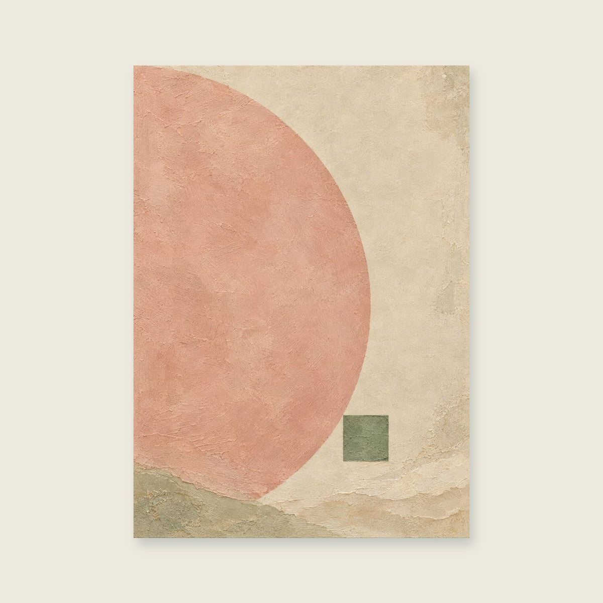 The Pale Arc — Minimal textured abstract bedroom art print