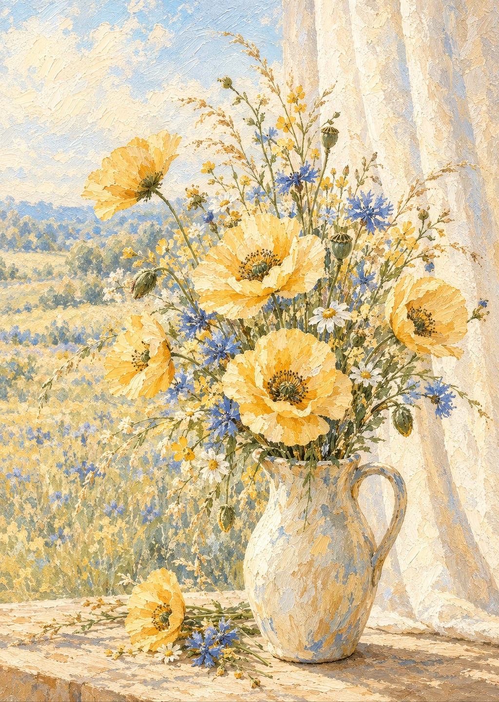 Poppies by the Window — artwork detail