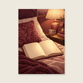 Book and Bedside Lamp — Editorial still life bedroom art print